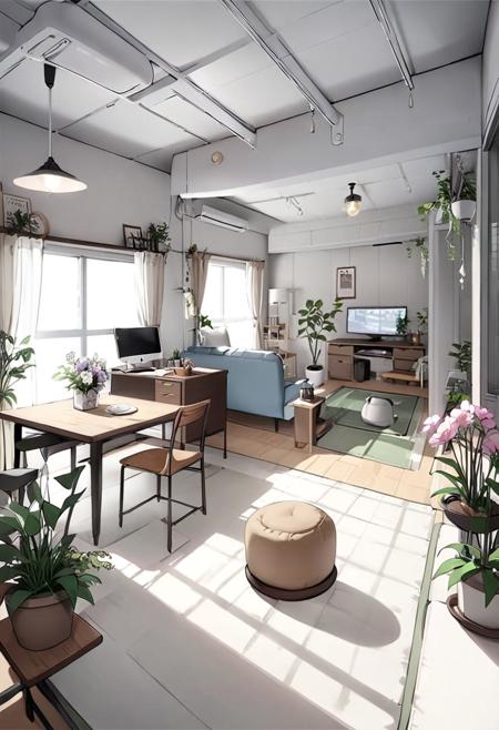 日本の住宅のLDK (living room & dining room & kitchen) SDXL