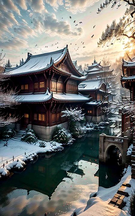 Ancient Chinese Scenery Background XL