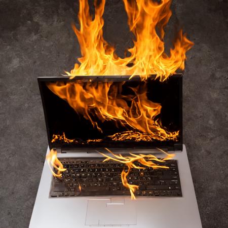 burning labtop