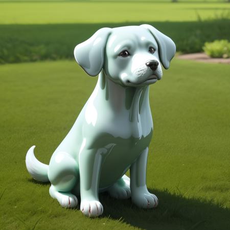 Realistic pure color porcelain art style