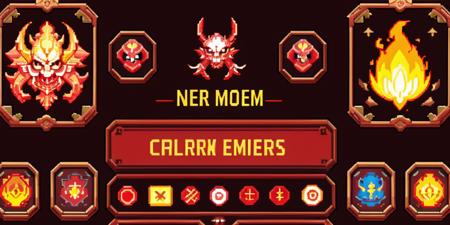 HEZI flat panel pixel game ui