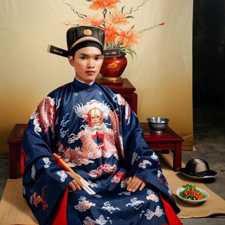 Vietnam Nguyen dynasty male clothing SDXL