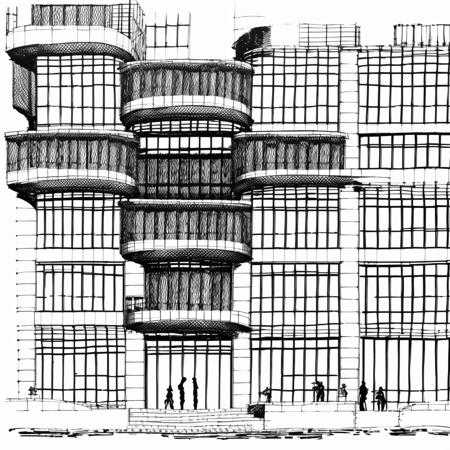 Architecture sketch style