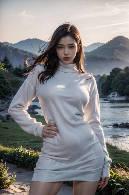 RGB-Majic Mini Sweater Dress Turtleneck Long Sleeves