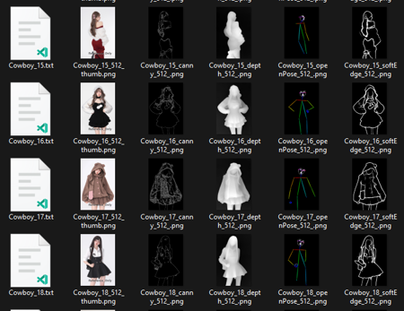 [ControlNet] Cute Female Poses & Outfits pack (Depth/Canny/SoftEdge/OpenPose)