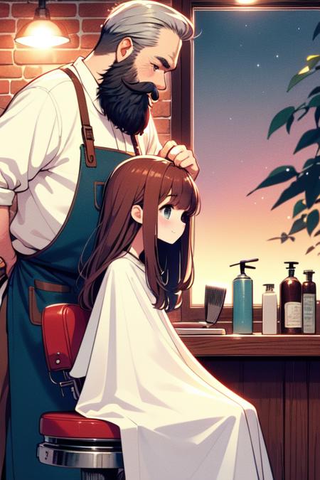 girl like retro barbershop