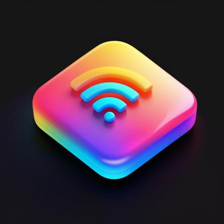 【Vibrant 3D icon】gradient effect on a black background XL
