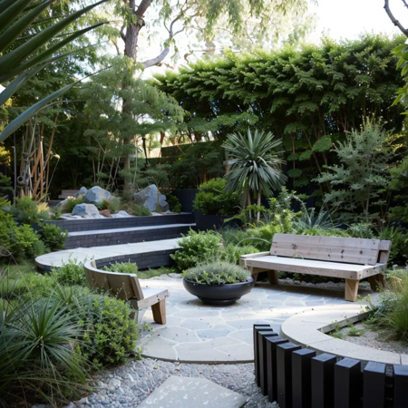 The back garden of the villa
