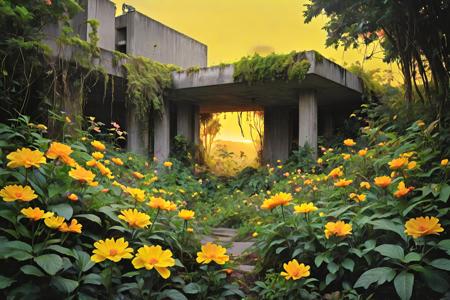 Overgrown Brutalism SDXL