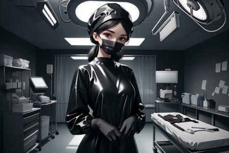 Surgeon in Black Rubber