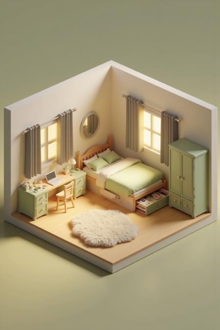 Flux.1_Isometric Mini Room · Spatial Design