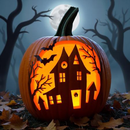 Halloween pumpkin carving LoRA [FLUX]