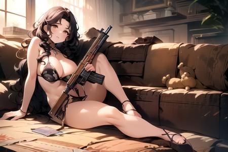 Sexy gun pose