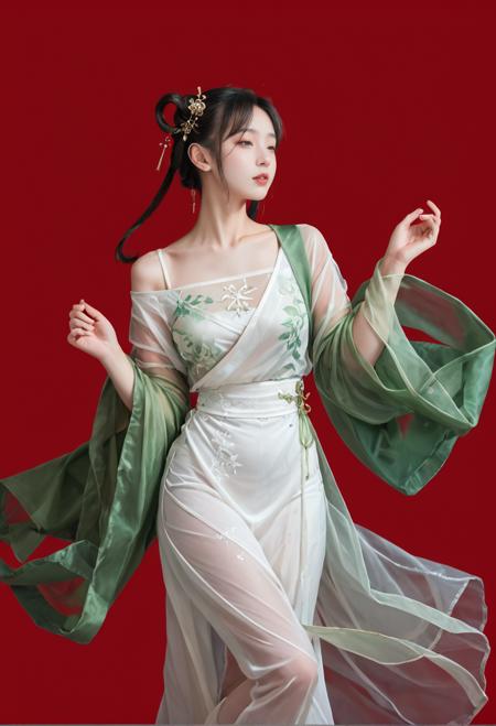 0756 green silk hanfu