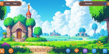 HEZI flat panel pixel game ui