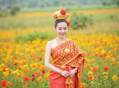 Thai tradional dress,((( Flux )))