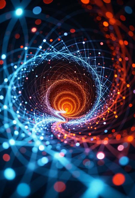 Flux spirals of light / glow enhance