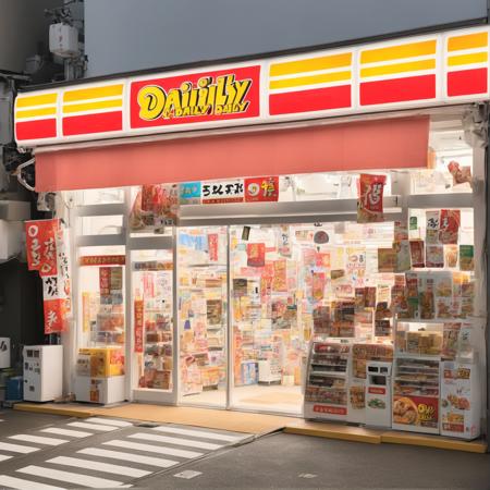 コンビニの外観Y SDXL