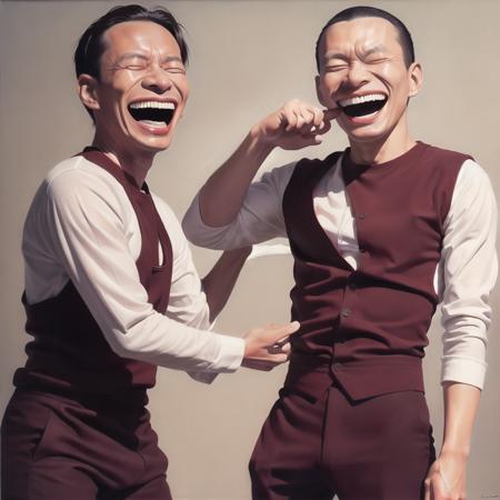 Yue Minjun signature smile Style