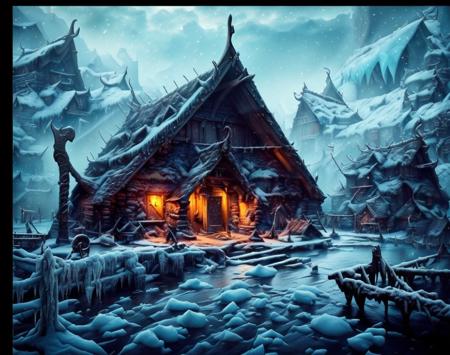 Viking houses and standing stones