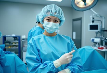 Female Surgeon / Surgical Nurse with Bouffant Cap Flux版本V1 (ID: 807712)