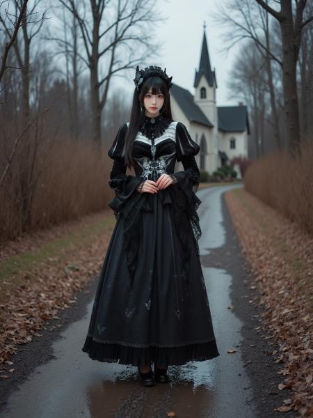 [Flux.1 D][Realistic] Gothic Dress | 哥特风裙子