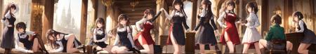 Row of40 people POSE , multi view，40个人的动作PNG图，多视图