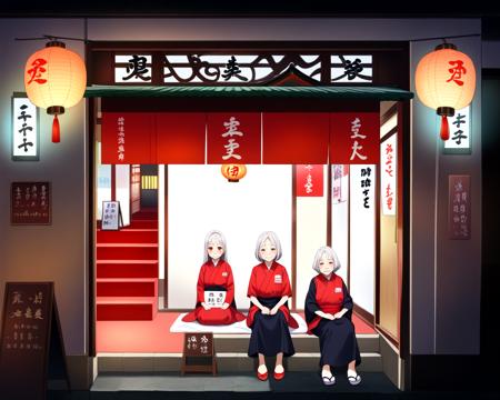 the restaurant of many orders with red stairs