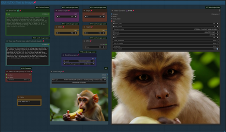 LTX IMAGE to TEXT to VIDEO with STG workflow版本v3.0 (model 0.9) (model 0.9)