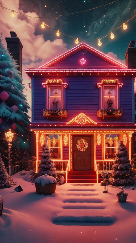 Neon Christmas Style - SD1.5 + SDXL