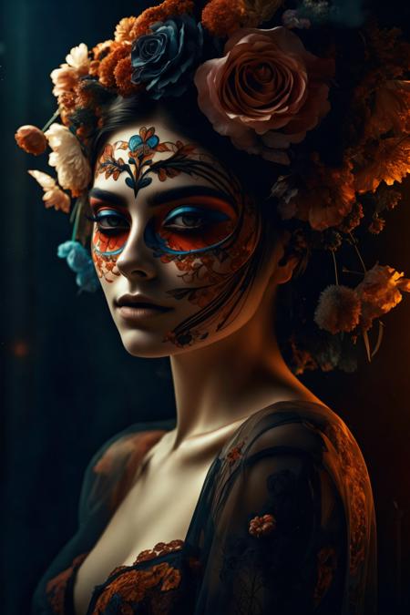 Catrina Makeup with Ornaments (Mexican Skull)