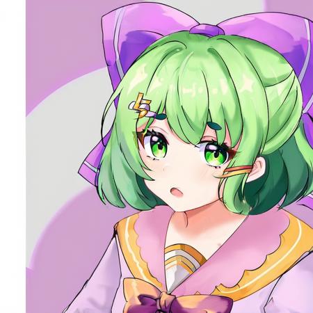 Green Short Hair Purple Bow Girl版本Pony GreenHairBowGirl (ID: 1235572)