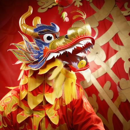 Dragon dance, a traditional Chinese cloth dragon