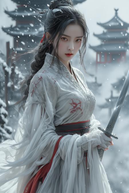 Swordswoman_白衣女子剑客