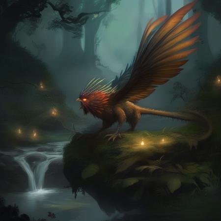 Magic Creatures: cockatrice! SDXL1.0