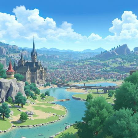 Genshin style landscapes