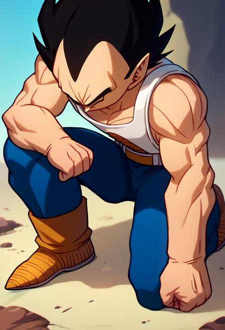 I kneel (Kneeling Vegeta) | Concept / Pose LoRA XL版本v1.0 (ID: 681918)