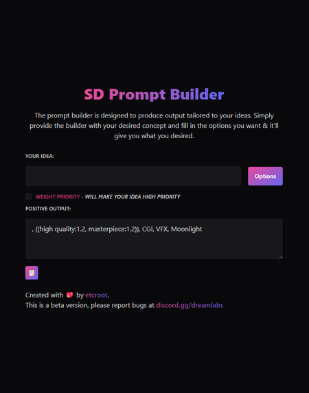 [EARLY BETA] SD Prompt Builder版本v1.0 (ID: 62396)