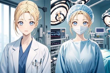 Doctor labcoat / surgical outfits Side-by-Side