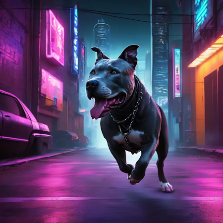 Gray Pitbull Dog SDXL