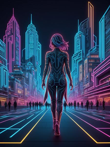 Neon Cyberpunk Papercut - FLUX & SDXL