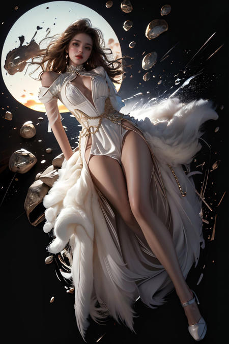 绪儿-皮草 车内场景 xuer white fur coat