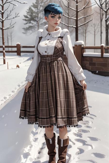 Brown Frills Dress