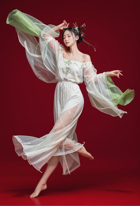 0756 green silk hanfu