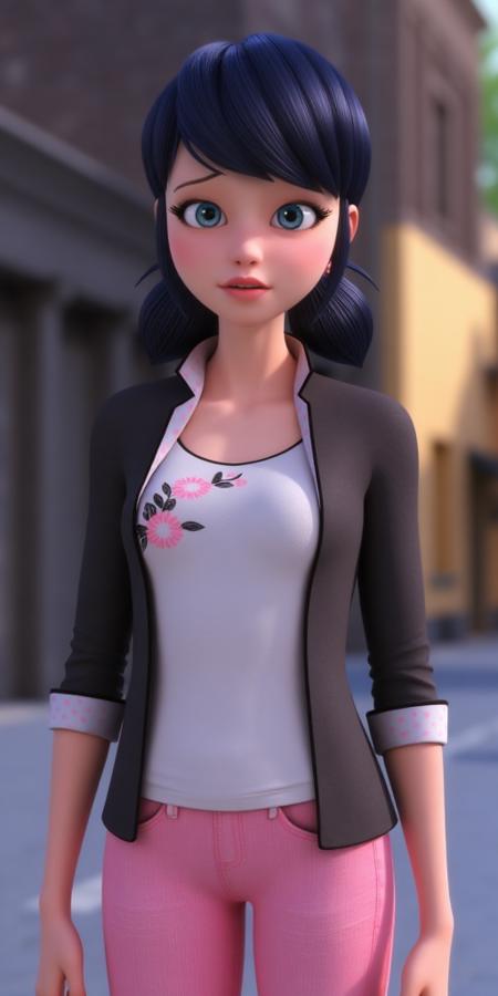 Marinette Dupain-Cheng, Ladybug, Miraculous. Different models and attires.版本Civilian attire (Flux) (Flux)