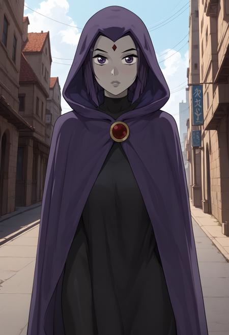Raven, Rachel Roth, human-demon hybrid, (Teen Titans, 18titans), LoRA, PonyXL