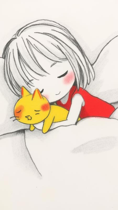 Hand Drawn Quiet Girl | Children Illustration Flux 1.d Lora