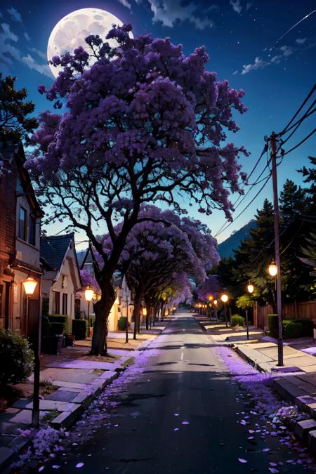 Purple Flower Tree Street