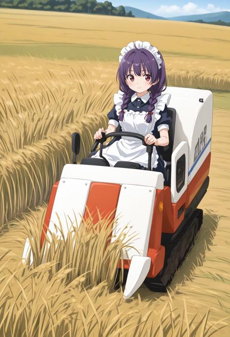 [SDXL&Pony] combine harvester / 稲刈り / コンバイン