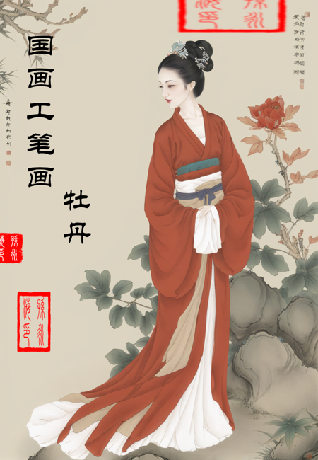 国画 Chinese Painting | 工笔画牡丹(Meticulous painting of peony)版本v1 (ID: 147056)